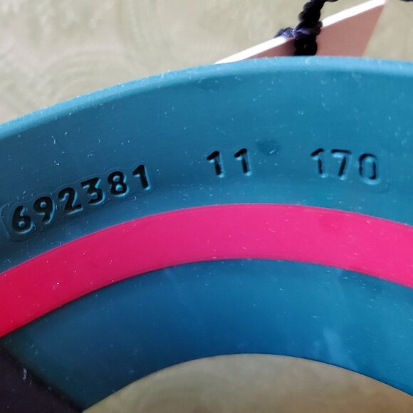 NIB Gucci Agrado web double strap rubber slides sandals G 11/ US 12 - Picture 5 of 5